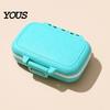 Daily Pill Box for Travel Portable Three-compartment Organizer, Moisture-proof Buckle Seal Case, Vitamin Case Purse Compact Plastic Container Morning
