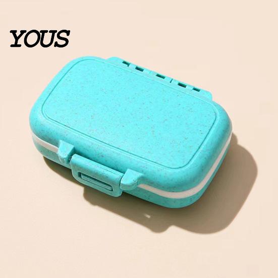 Daily Pill Box for Travel Portable Three-compartment Organizer, Moisture-proof Buckle Seal Case, Vitamin Case Purse Compact Plastic Container Morning