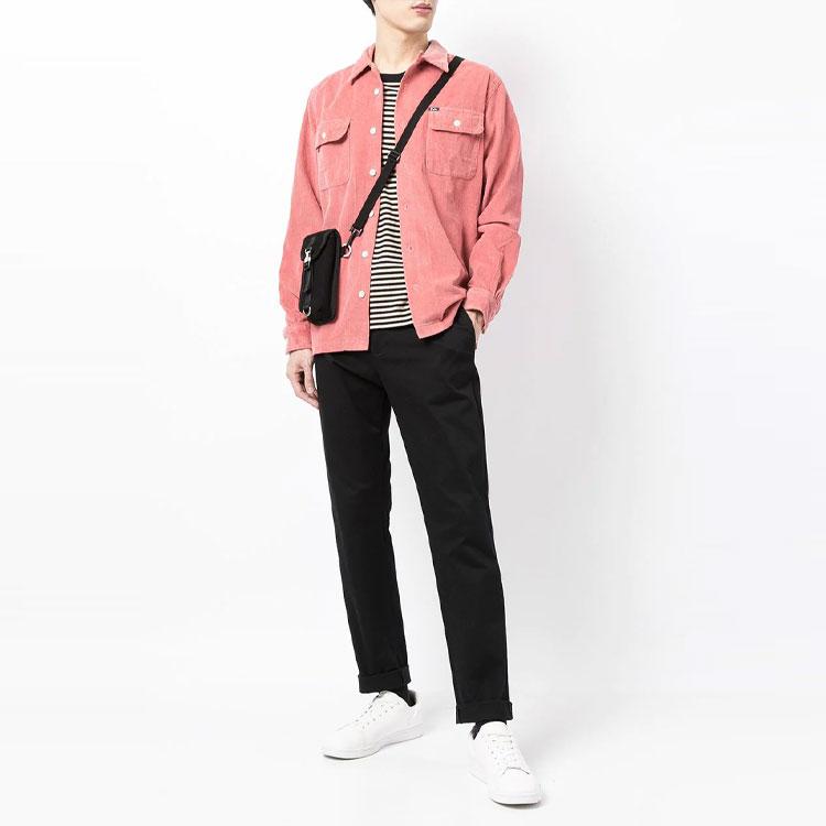 Polo Ralph Lauren Ensfarget Brystlomme Kordfløyel Langermet Skjorte Herre skjorter Rosa 710849853-001