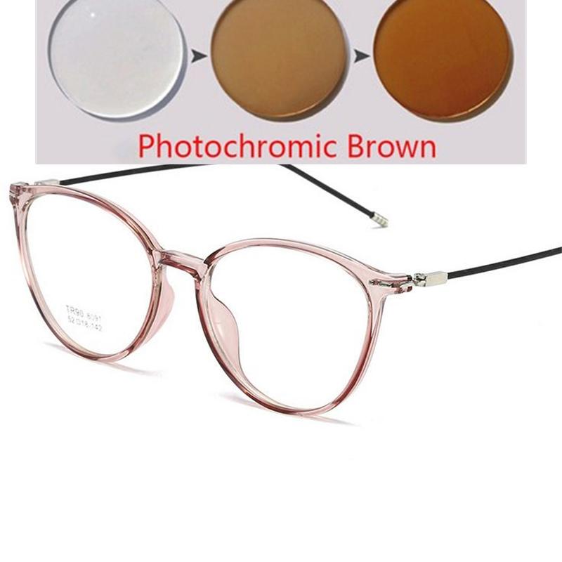 Transparent Gray Oval Nearsighted Glasses Ultralight  Steel Wire Leg Prescription Eyeglasses Diopter 0 -0.5 -1.0 To -6.0