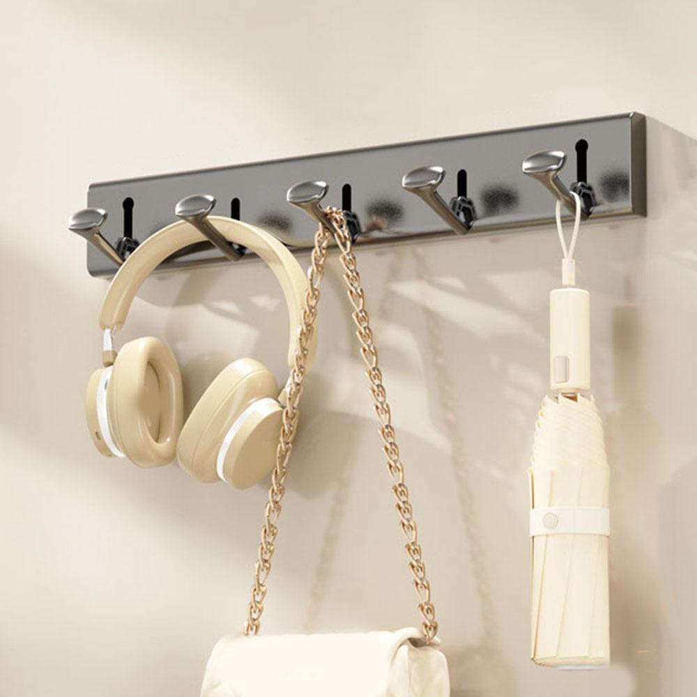 Mode Rymdaluminium Klädkrokar Väggmonterade Vattentäta Självhäftande Krokar Vikbara Fuktsäkra Handdukshängare Vardagsrum