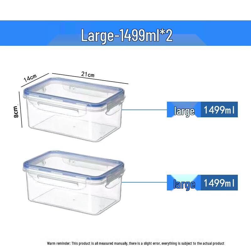 

Zhaoran Rectangular 1499ML Microwave-Safe Food Storage Containers (2-Pack)