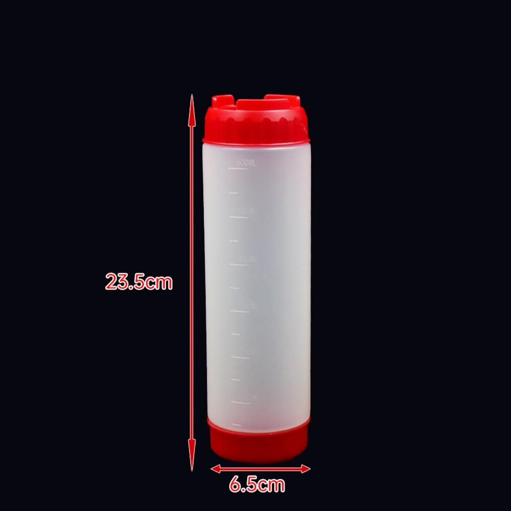 In First Out First Squeeze Sauce Bottle Double Head Salad Dressing Bottle Ketchup Picnic Cooker