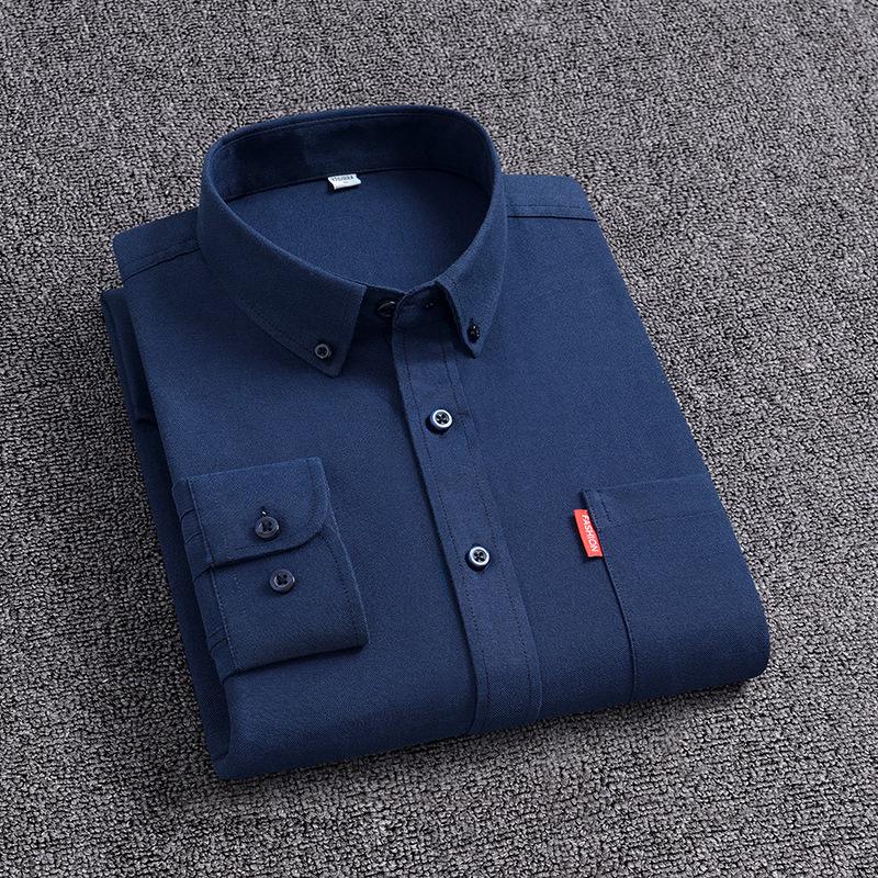 Men's Long Sleeve Business Casual Oxford Shirt