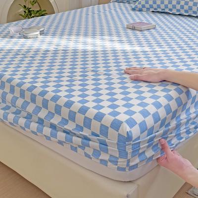 Plaid Fitted Sheet Simple Style Single/Queen/King Bedroom Home Bed Sheet Mattress Cover Pad Bedsheet ( Pillowcase Can Order )