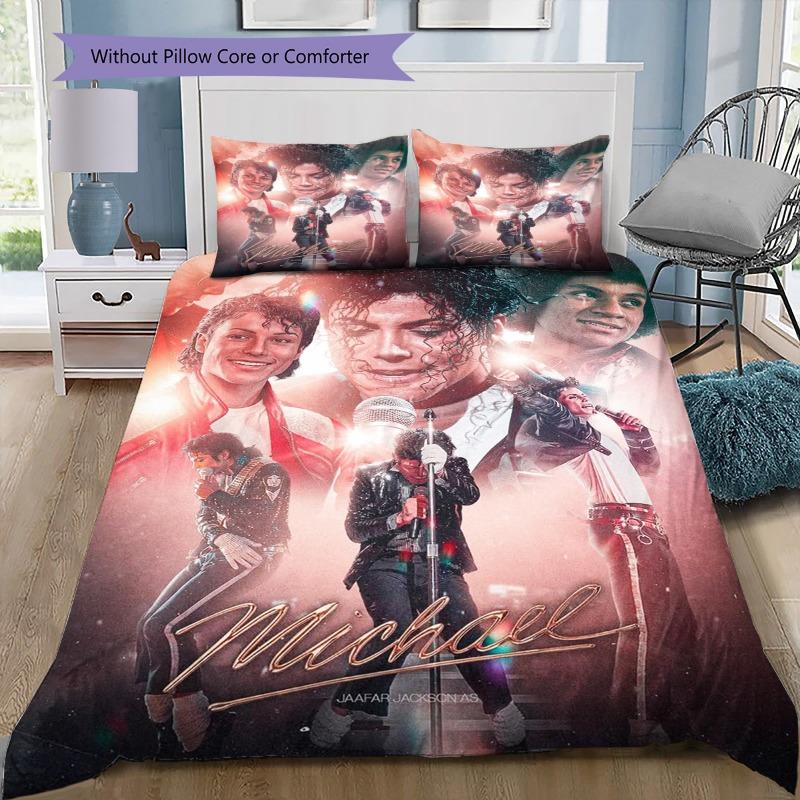 Michael Jackson Stage Performance Print 3‑Pieces Duvet Cover Set Pop Music Bedding Bedroom Home Decor Without Pillow Core Comforter