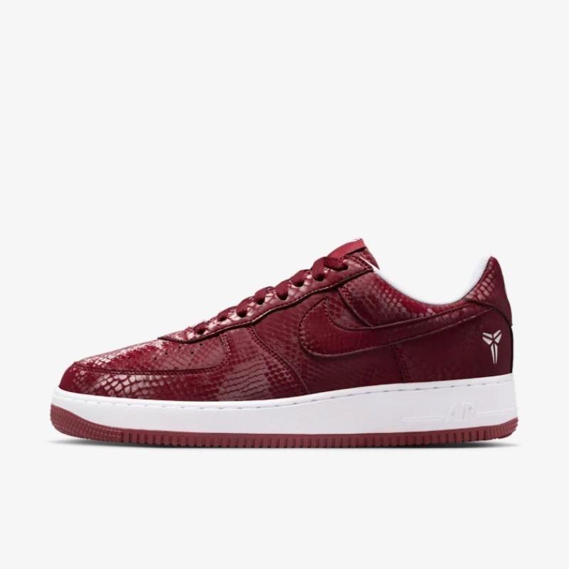 Nike × Kobe Bryant Air Force 1 Low "Lower Merion High: Away" Men's Skate Shoes White Red IB0018-600