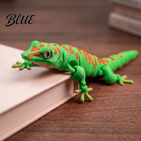 Flexible Lizard Model 3D Printed Leopard Gecko Figurine, Realistic Articulated Chameleon Fidget Toy, Animal Decor Jointed Model, Shape Desk Decoration