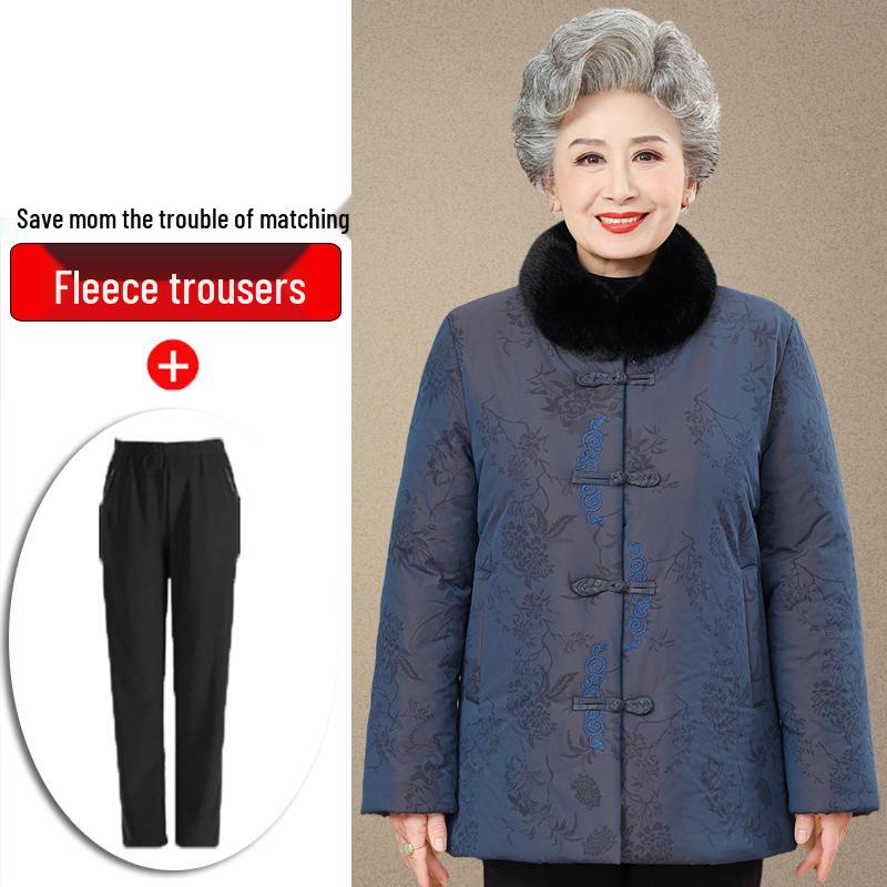 Hengyuanxiang Winter Cotton Jacket: Chinese Style for Elderly Women, Perfect for Grandma's Birthday or Mom's New Year Celebration