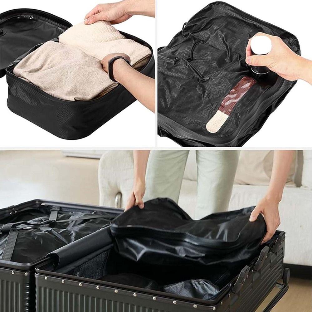 Reusable Vacuum Bags for Travel Waterproof Folding Vacuum Compression Bag Space Saver Dustproof Luggage Vacuum Storage Bag