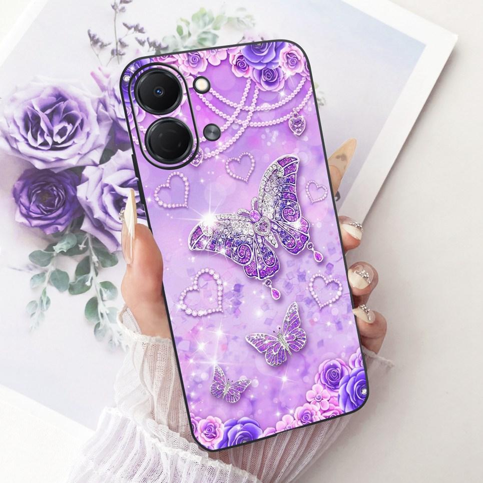 Flower Butterfly Luxury Girly Fashion Casing For Tecno Spark GO 3 GO3 KN3 Phone Case Soft Slim Matte Silicone TPU Back Cover