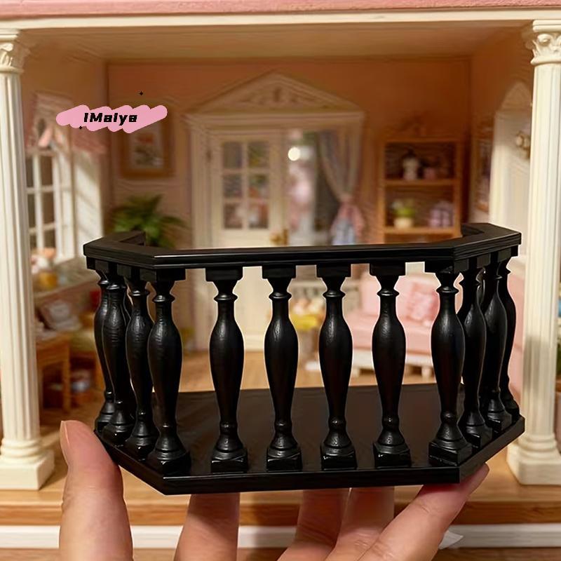 M-Miniature Dollhouse Balcony With Railing European Balcony Suitable For Collectors, Miniature Scenes, DIY Dollhouse Accessories