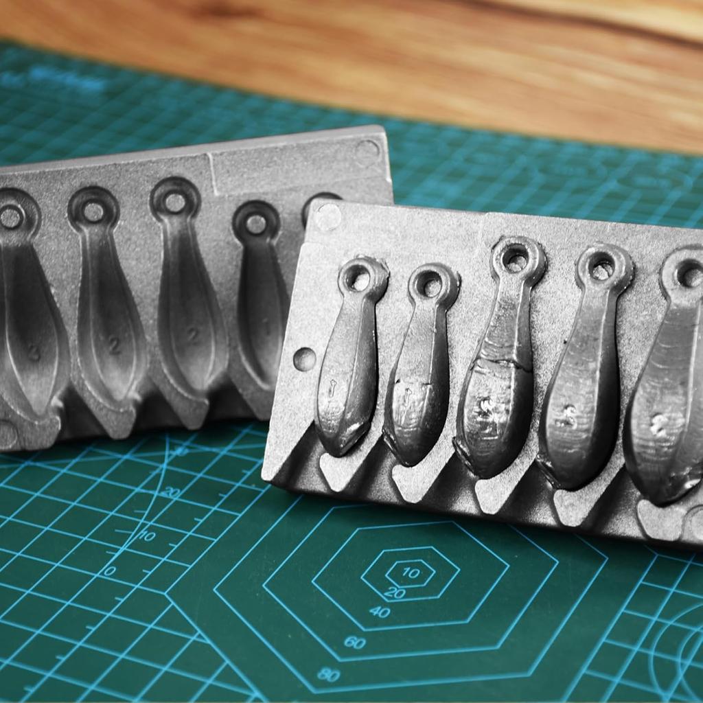 Sinker Mold 1.2.3-Ounce with 5 Cavities Fishing Weight Molds Sinker Molds for Fishing Fishing Casting