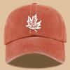 Maple Leaf Print Retro Trucker Cap Breathable Adjustable Baseball Cap Unisex Sun Hat