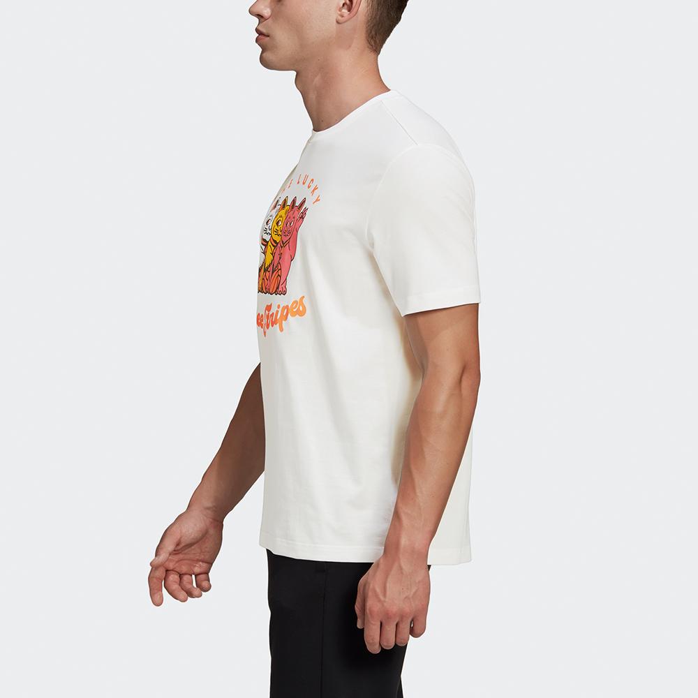 Adidas 3 Cats Graphic Loose Fit Crew Neck Cartoon Print Short Sleeve T-Shirt Men Tops White GE4695