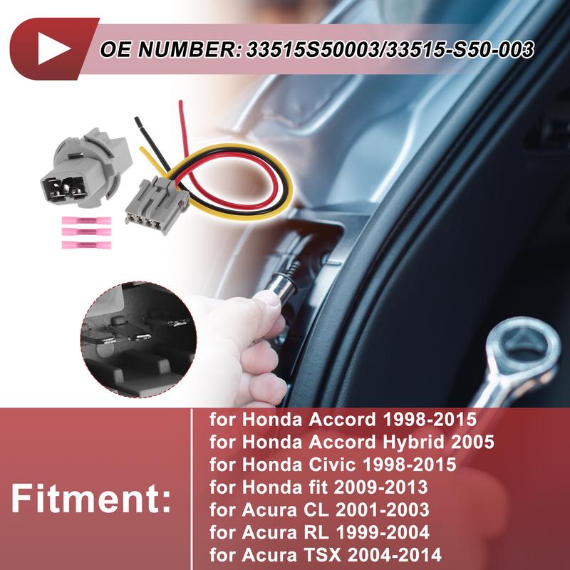 X Autohaux Разъем проводки фонаря стоп-сигнала для Honda Accord 1998-2015 № 33515S50003 Задний