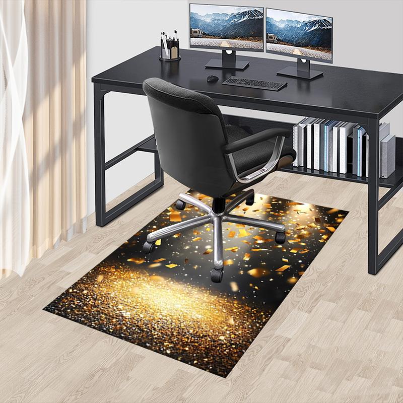 

confetti gold Crystal Velvet chair mat Area Rug - Non-Slip, Floor Mat, Office Desk Chair Rugs, Bedroom Decor.Christmas Gift-1106058 60cm by 90cm