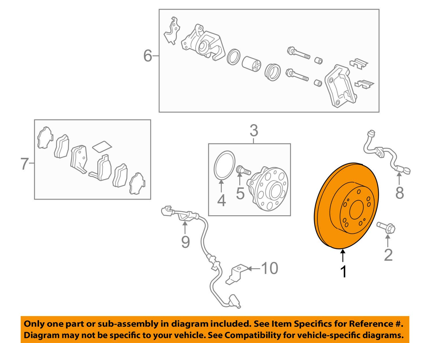 

Оригинальный задний тормозной диск Honda для Accord Номер детали Барабан в гибриде, 42510-TP6-A00