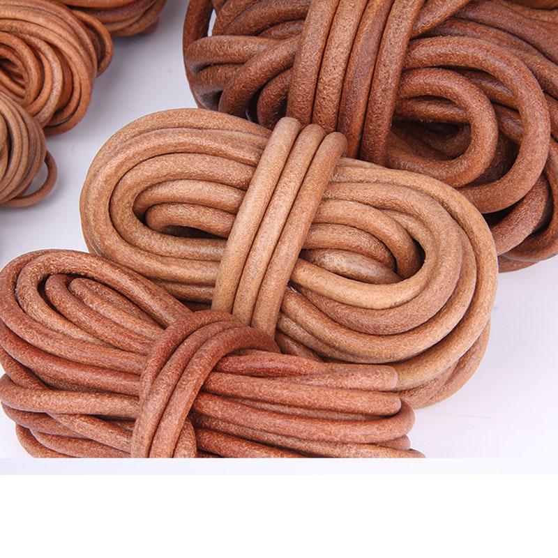 2Meter 1 2 3 4 5 6 8 mm Genuine Cow Leather Cord for Bracelet Necklace Round Flat Leather Strap Rope String DIY Jewelry Making