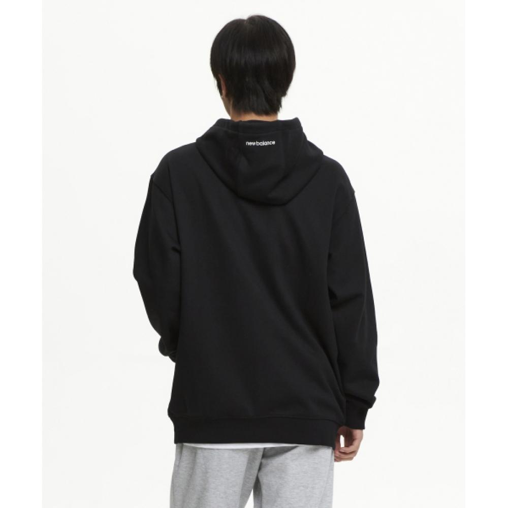 New Balance Nbn0f11203 Uni Essential Small Logo Hoodie  Black