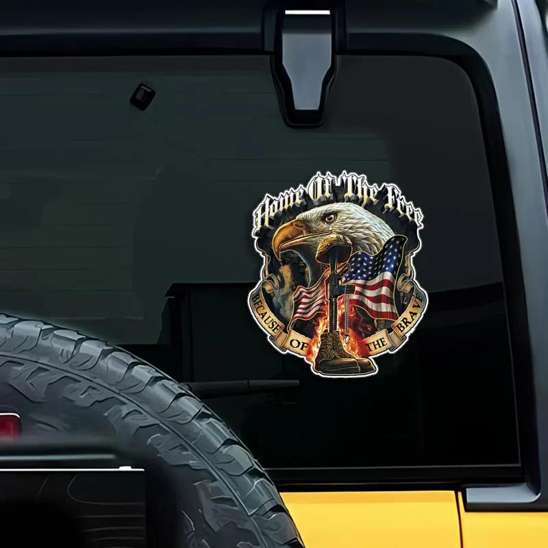 1Pc Flag Eagle Car Decals Animal Truck Bumper Window Windshield Cover Scratch Ornament Water-Repellent Decals Auto Accessories