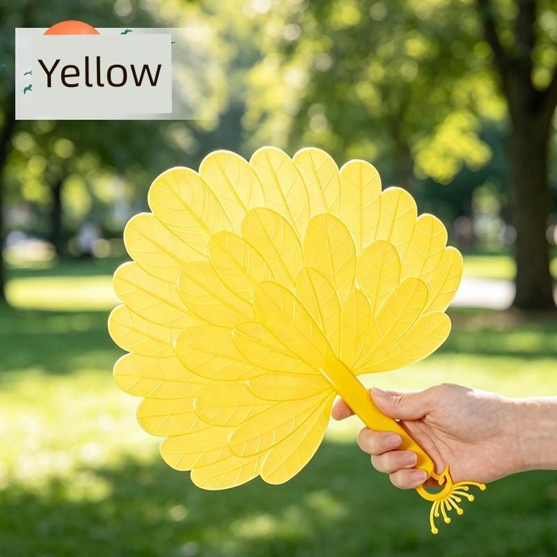 New Chinese-Style Portable Plastic Summer Mosquito-Repellent Durable Shell Fan, High Aesthetic Value, Household Hand-Held Fan, Palm Leaf Fan