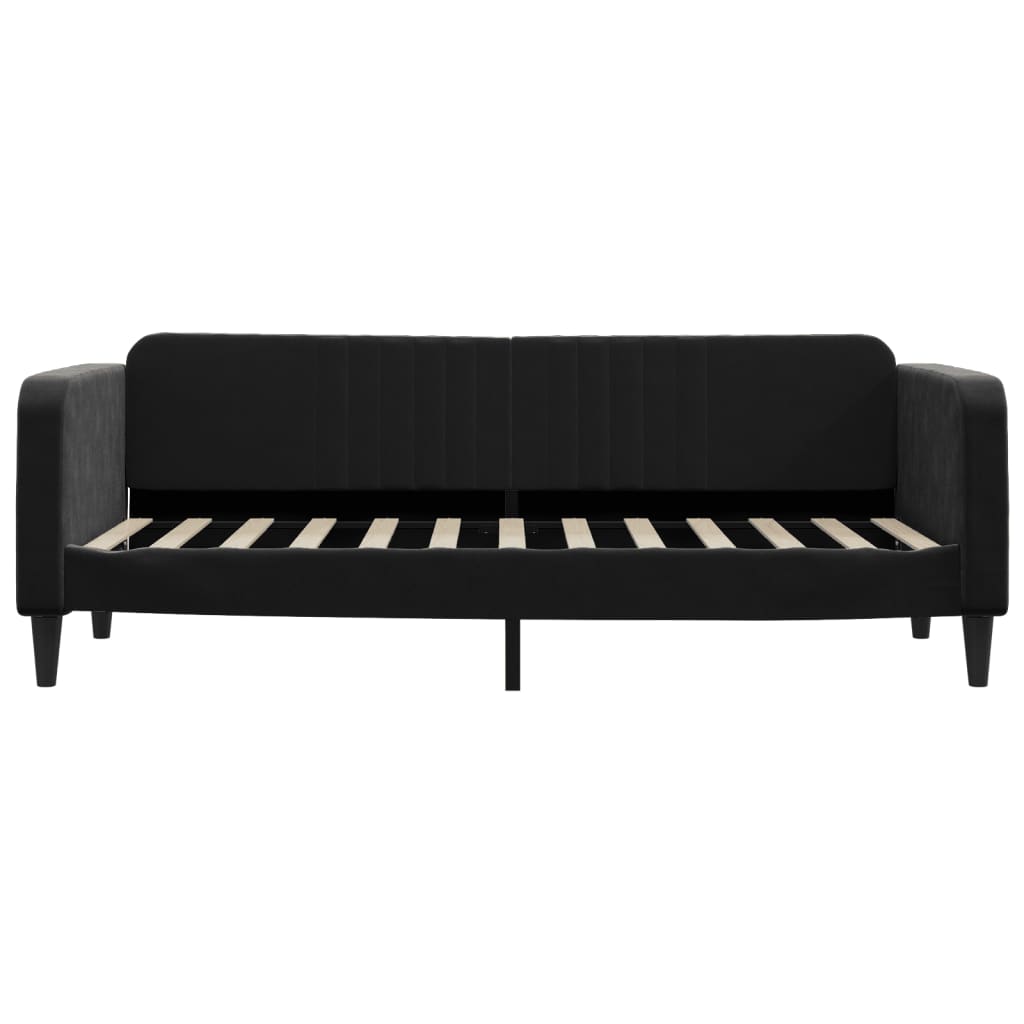 Vidaxl Sofa Z Materacem Do Spania, Czarna, 80X200 Cm, Aksamit