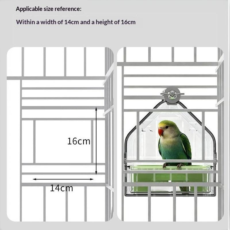 Easy Clean No Mess Bird Cage Feeder Removable Tray Transparent for Canaries Finches Small Bird Cage Accessories