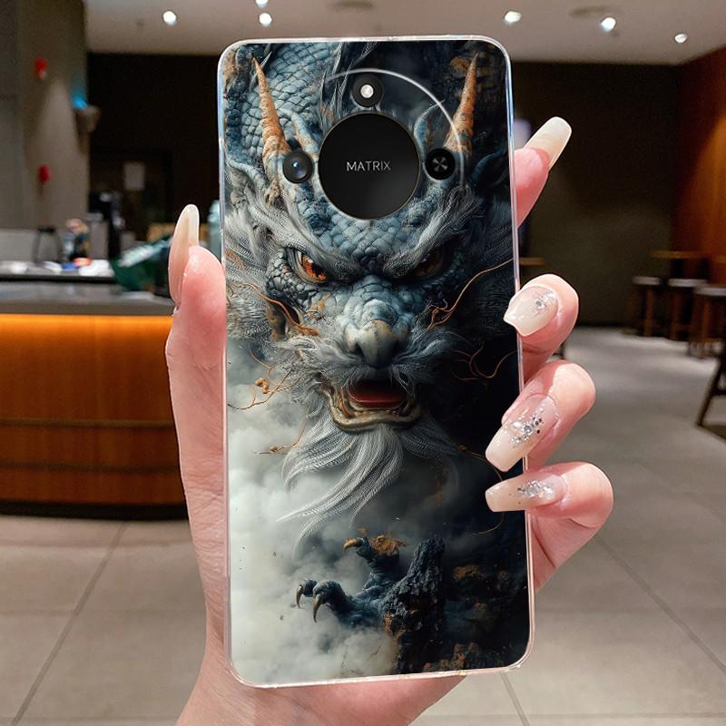 Casing For Honor X9c Smart 5G Luxury Dragon Cute Cool Boys Girls Phone Case Back Cover Honor X9cSmart Transparent Soft TPU Shell
