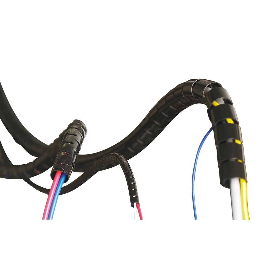 HellermannTyton Hela Wrap Wire Bundling and Protection Tubing (Includes 1 HAT Tool), Weather-Resistant, Black, 25m, HWPE8-W