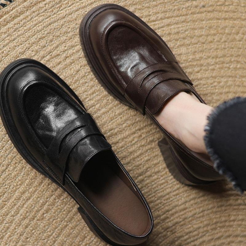 cm ultra-quiet~ New single shoes women's thick heels, small leather shoes, small leather shoes women's thick soles