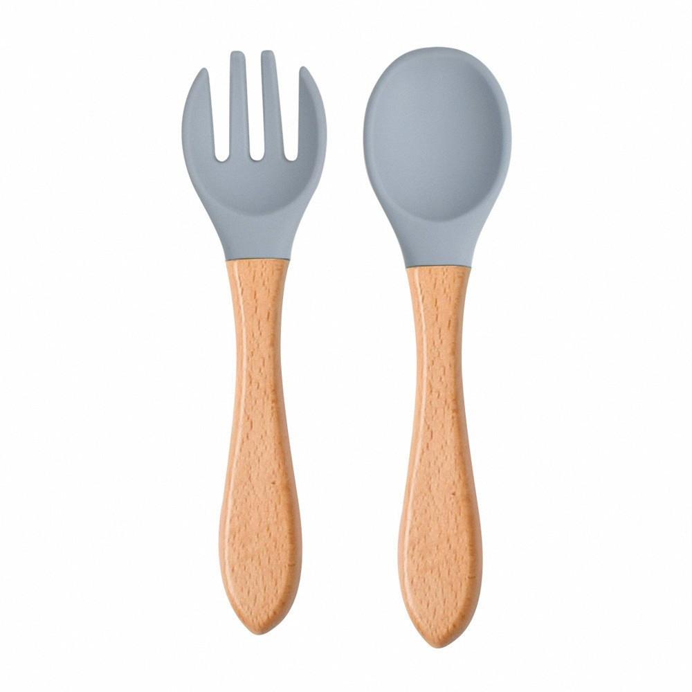Children s Silicone Spoon and Fork Baby Eating Training Spoon Soft Tableware Fork Food Grade Infant Feeding