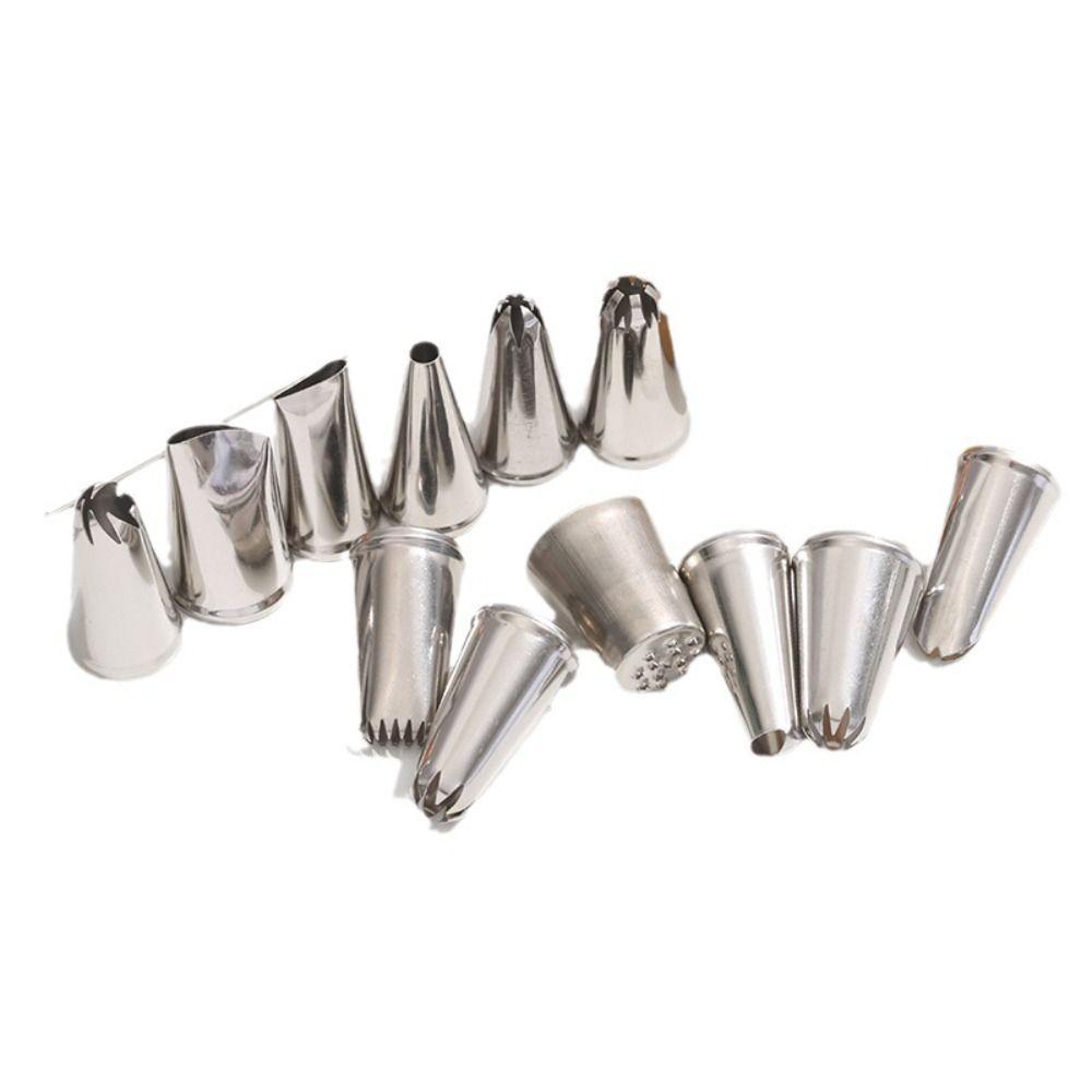 Stainless Steel Piping Tips Set DIY Rust-proof Cream Piping Nozzles Kit Reusable Professional Cake Decorating Nozzles Set
