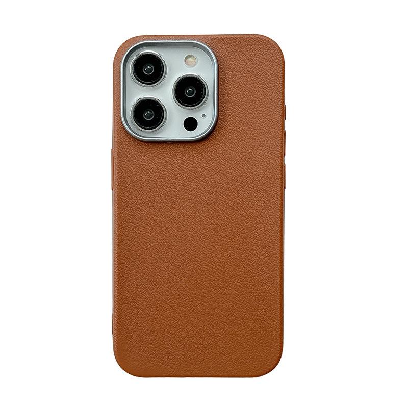Simple Solid Color Soft Case for IPhone 17 Promax Phone Case for Apple 16 Pro New 14 Leather Pattern