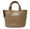 Synthetic leather shoulder cat motif tote bag [Rootote] EU.Deli.2way.neco (Beige)