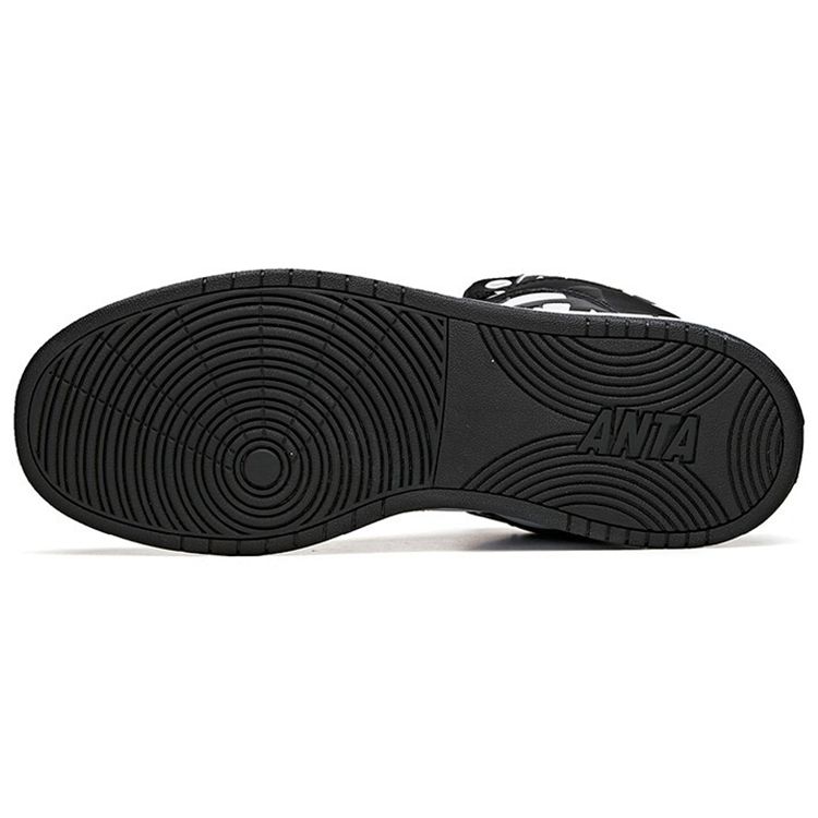 Anta High-Top Skate Shoes With Slip Resistance And Shock Absorption Men Skate Shoes Black White 91648060-3