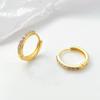 LATS 2PCS Copper Alloy Minimal Hoop Earrings Crystal Zircon Small Huggie Thin Cartilage Earring Helix Tragus Piercing Jewelry