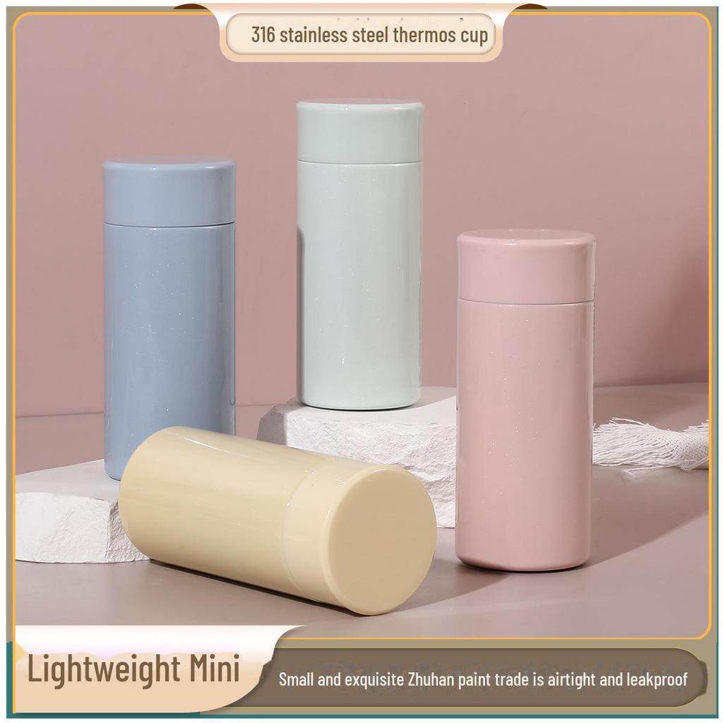 Nerezový hrnek do kapsy Macaron 316, 200ml Mini termoska, Přenosný, Neopařující, Roztomilý design.