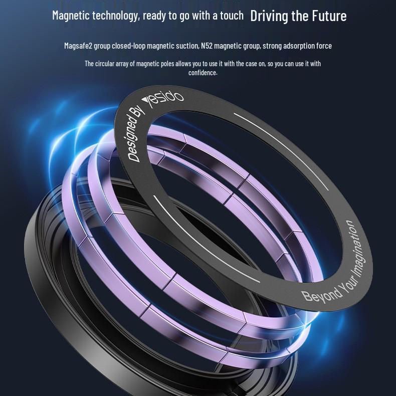 Foldable Magnetic Car Phone Mount with Strong Suction Cup – Adjustable, Easy Installation for Anywhere Attachment