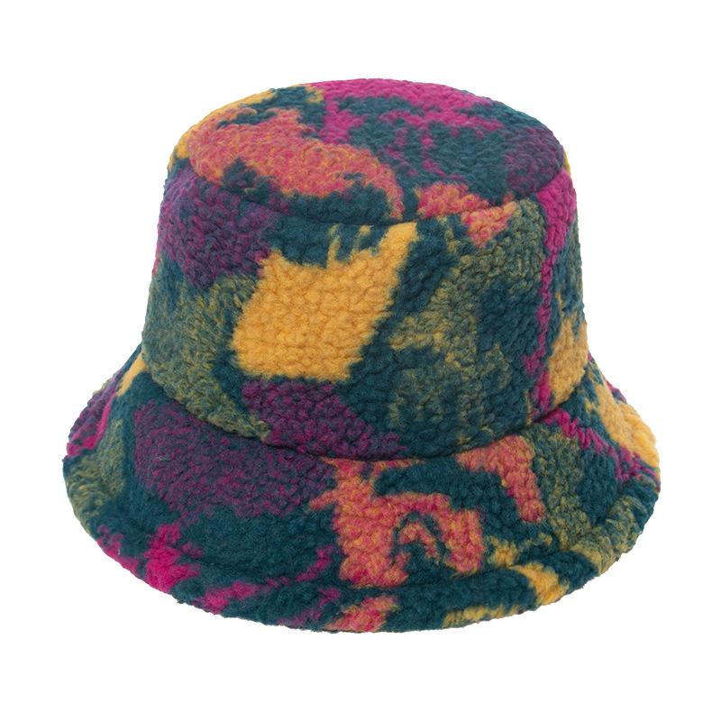 

2023 Шапка-панама интернет-знаменитости женская осенне-зимняя граффити из овечьей шерсти шапка-панама для выхода в свет модный тренд 58cm