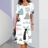 Cute Strawberry Printed Women's Long Dresses Summer Fashion Beach Wear Short Sleeves Hawaiian Style Maxi Dress For Lady Clothing