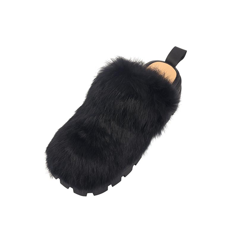 

Meotina/женские сабо из натуральной кожи, женская модная обувь на платформе с круглым носком, на толстом высоком каблуке разных цветов, женская модная обувь из кроличьей шерсти, зима 40 34 чёрный