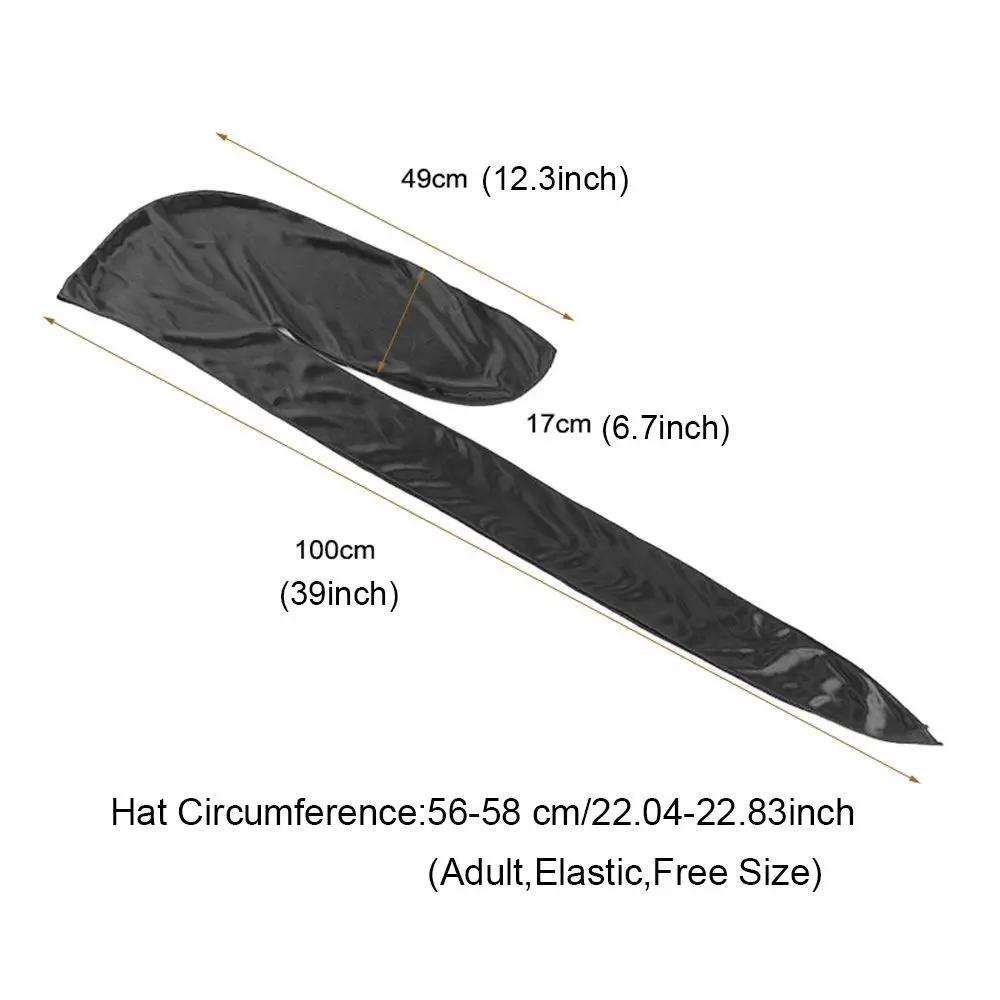 Elastic Men Women Chemo Cap Pre-Tied Headwrap Bandana Silk Durag Pirate Hat Turban Hijab