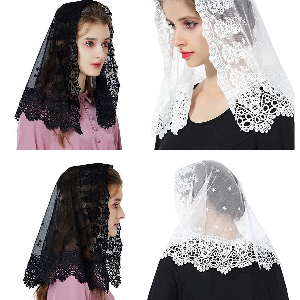 Ladies Lace Headscarf Wedding Party Floral Pattern Scarf Lightweight Lace Bandana for Hot Weather Sunproof Supplies