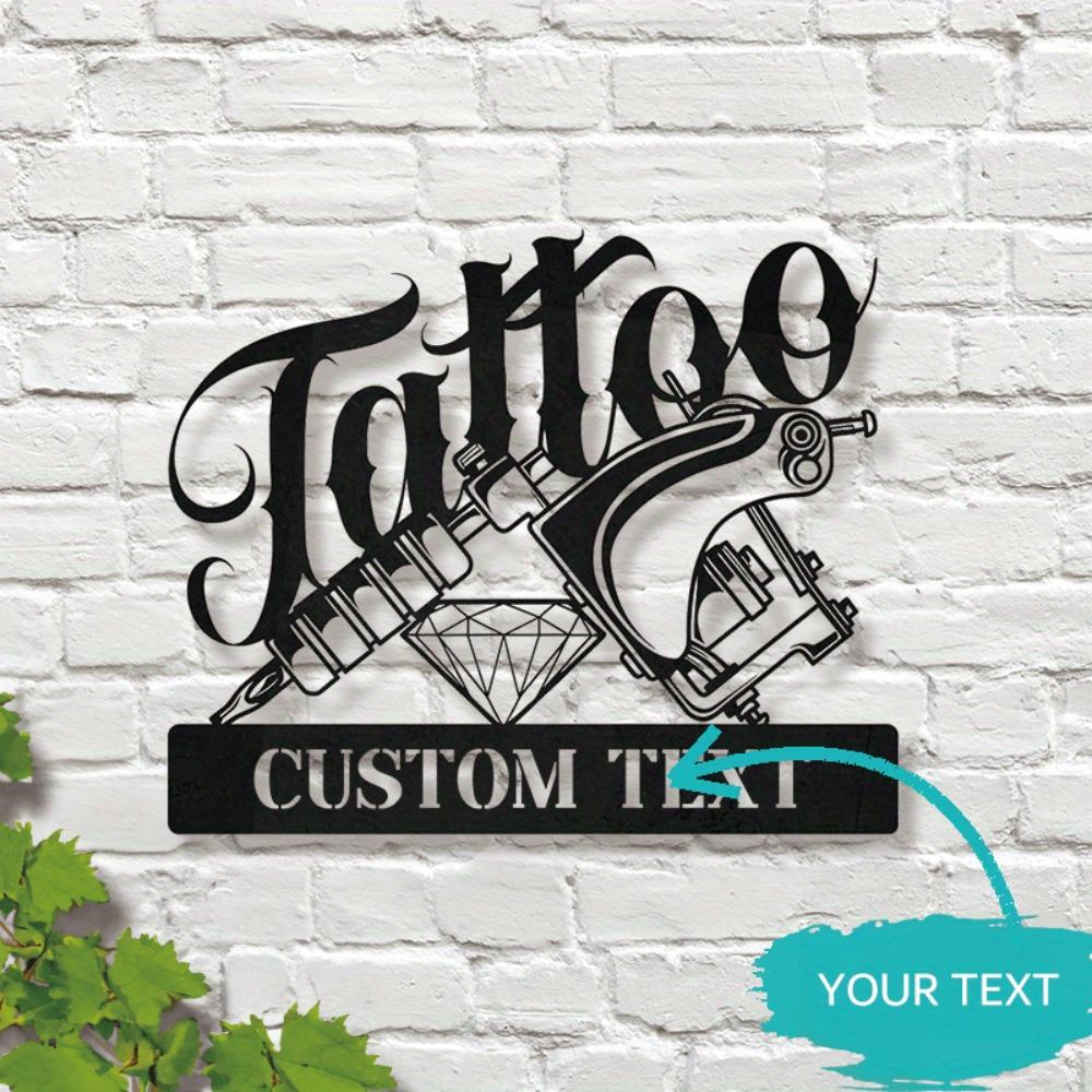 Metal Wall Art Tattoo Studio Decor Edgy Home Decoration Man Cave Gift