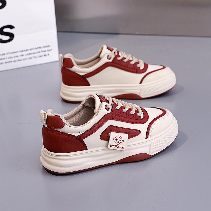 2025 spring little white shoes new Korean version ins female students platform heightening sports board shoes casual street auction 6521