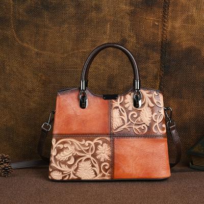 Vintage Design Embossing Shoulder Bags for Women Ladies Genuine Leather Crossbody Bag Fashion Handbags