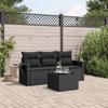 Vidaxl 4-Cz. Set da Salotto per Giardino, Cuscini, Rattan Nero PE