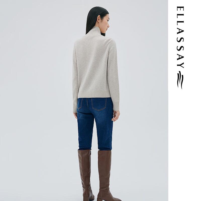 ELLASSAY Women's Knitted Stand Collar Goose Down Jacket