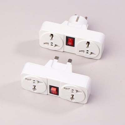 Tragbare Steckdose Europäischer Britischer Steckeradapter Steckdosenumwandler Mit Schalter Universell UK EU 10A 250V Verlängerungssteckdose